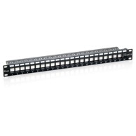 EQUIP Patch panel 24x Cat6 19" UTP 1U Keystone, crni